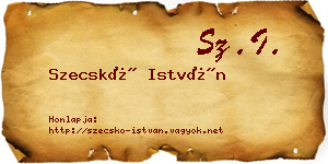 Szecskó István névjegykártya